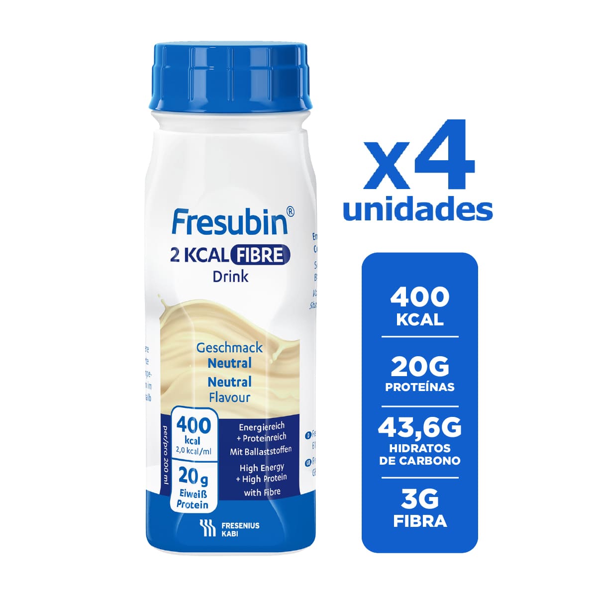 Fresubin 2kcal fibre drink neutral ( Pack de 4 Unidades) Pronto Vencimiento (31.08.2026) Fresubin 2kcal fibre drink neutral ( Pack de 4 Unidades) Pronto Vencimiento (31.08.2026)